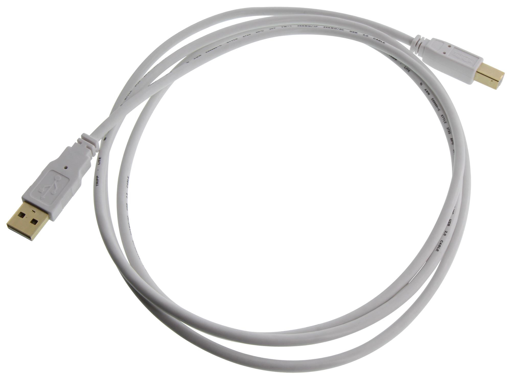Eaton Tripp Lite U022Ab-010-Wh Usb Cable, 2.0 Type A-B Plug, 10Ft