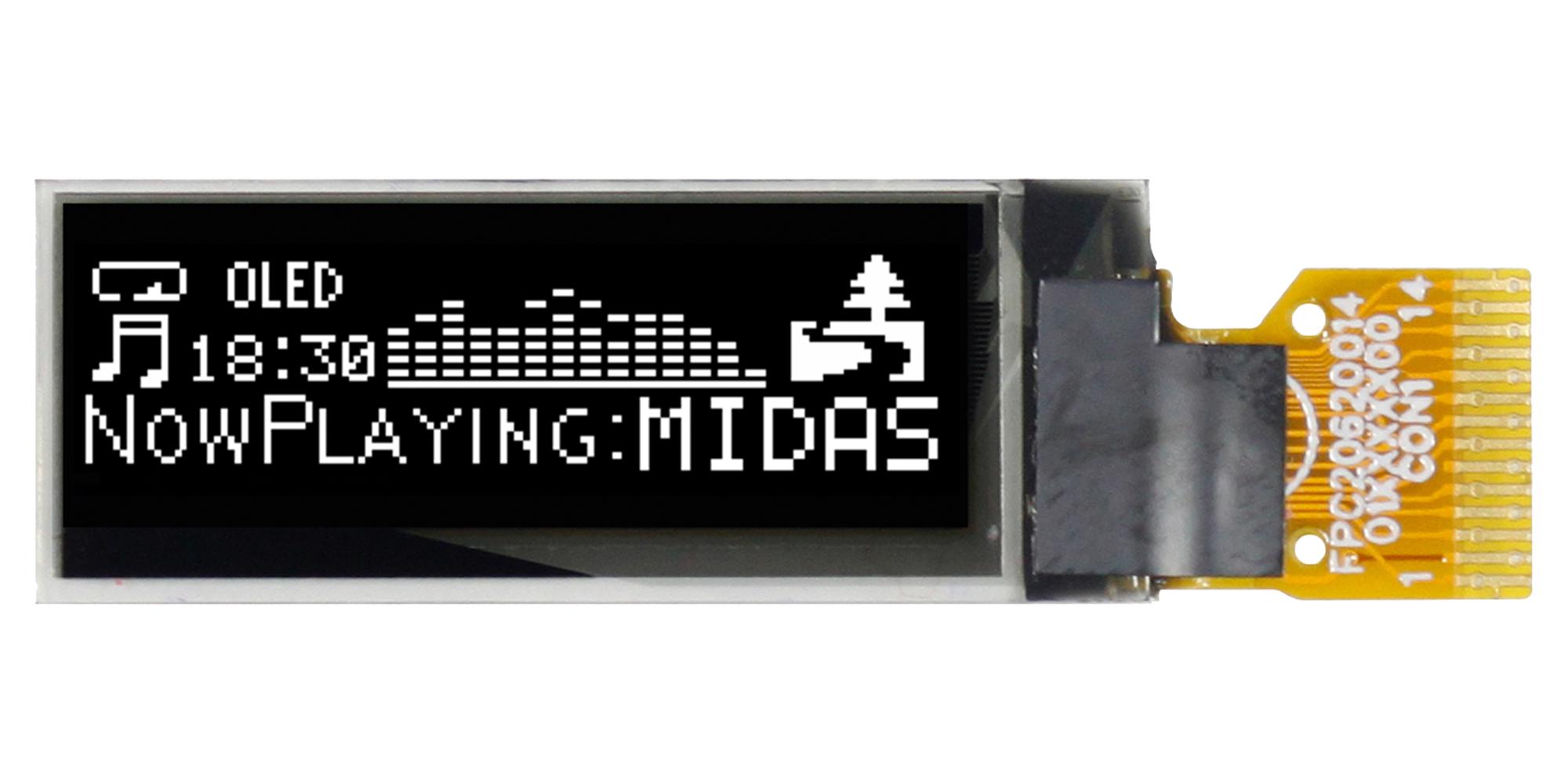 Midas Displays Mdog128032A1V-Wi Oled Graphic Display, Cog, 128 X 32P, 3V