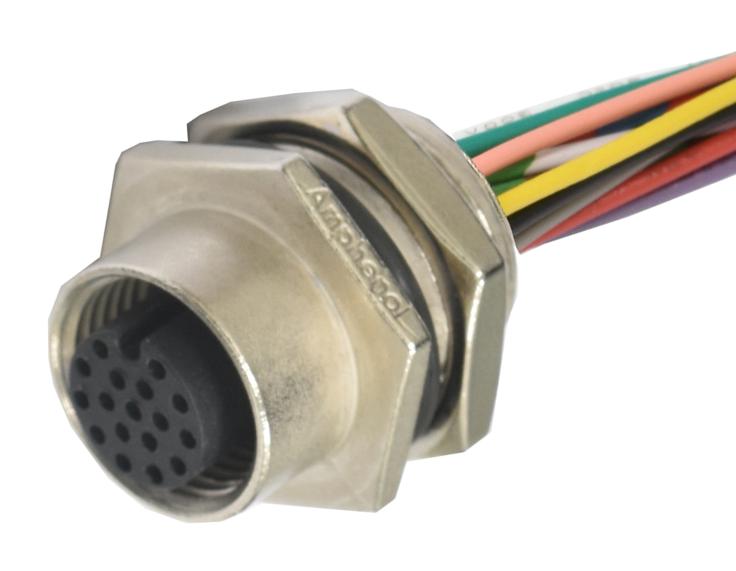 Amphenol LTW M12A-17Pffc-Sf8C20 Sensor Cord, M12 Rcpt-Free End, 7.87