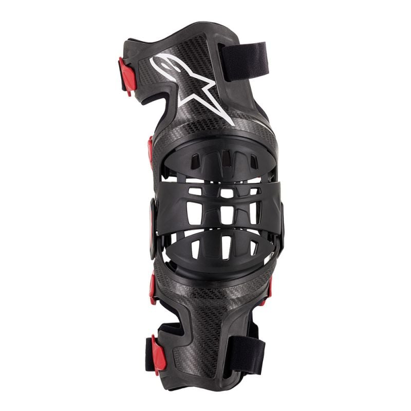 Alpinestars Bionic-10 Black Red Carbon Left Knee Brace Size L