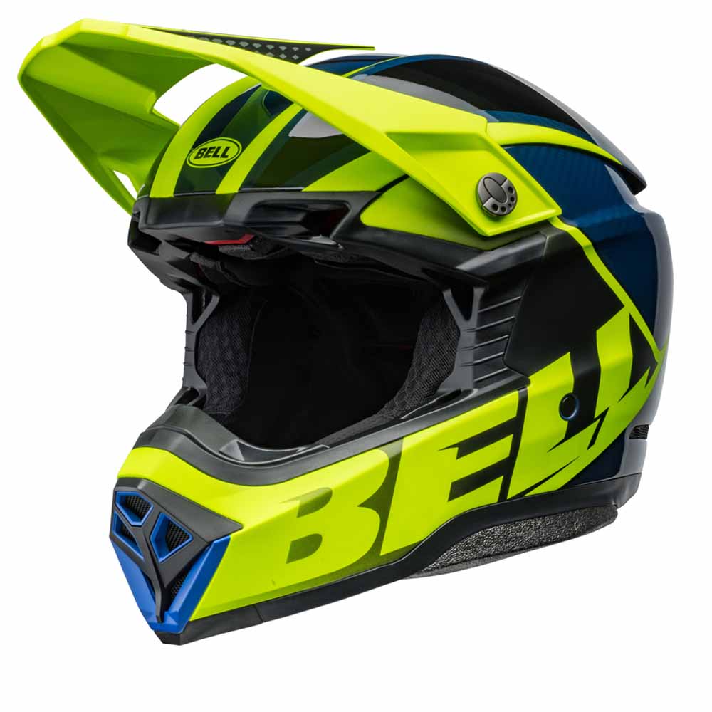 Bell Moto-10 Spherical Sliced Matte Gloss Retina Blue Offroad Helmet Size S