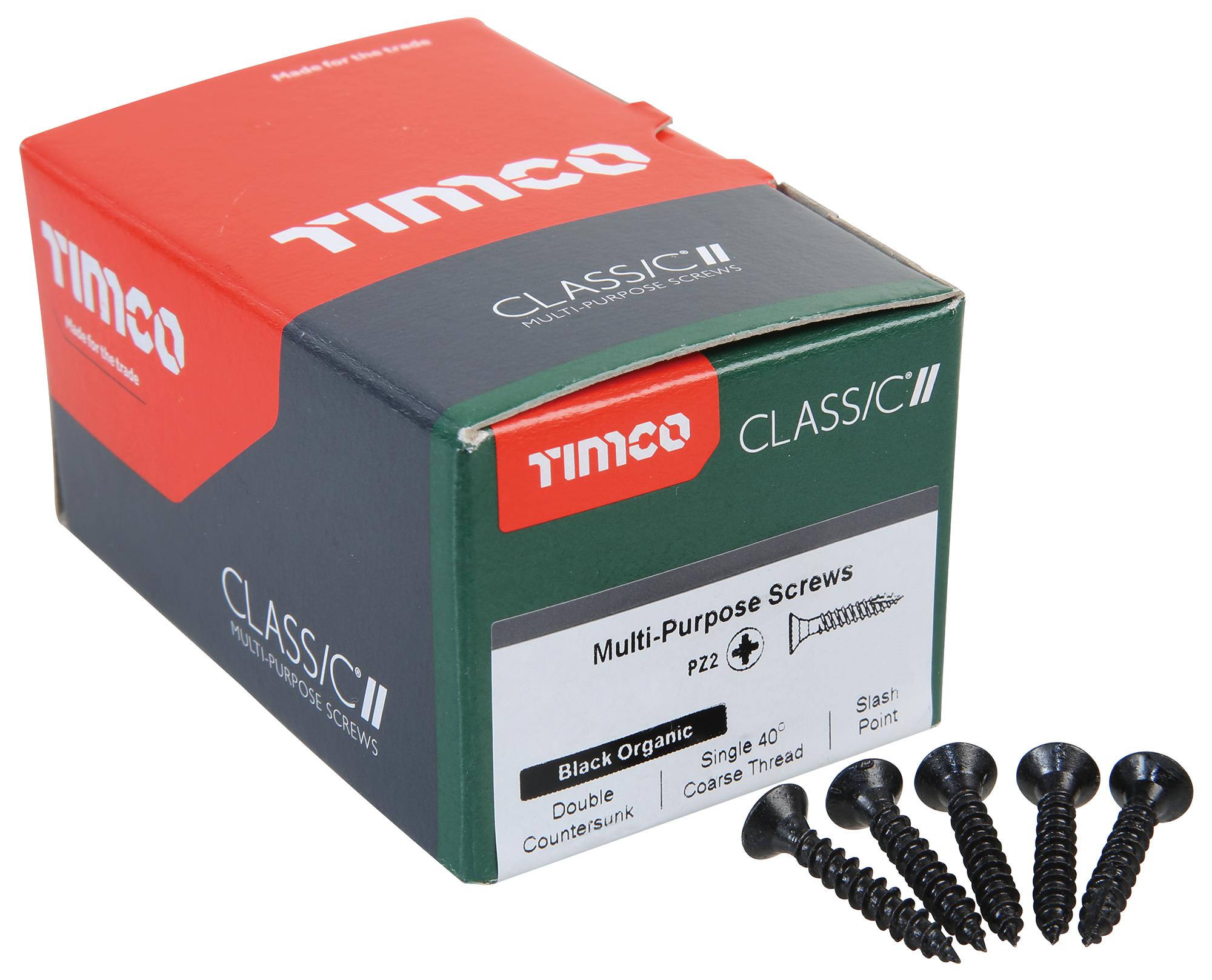 Timco 40030Clab Screw Pz2 Csk Black - 4X30mm (200Pk)
