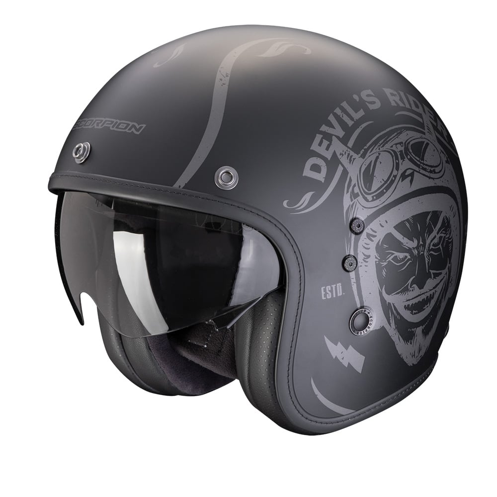 Scorpion Belfast Evo Romeo Matt Black Silver Jet Helmet S