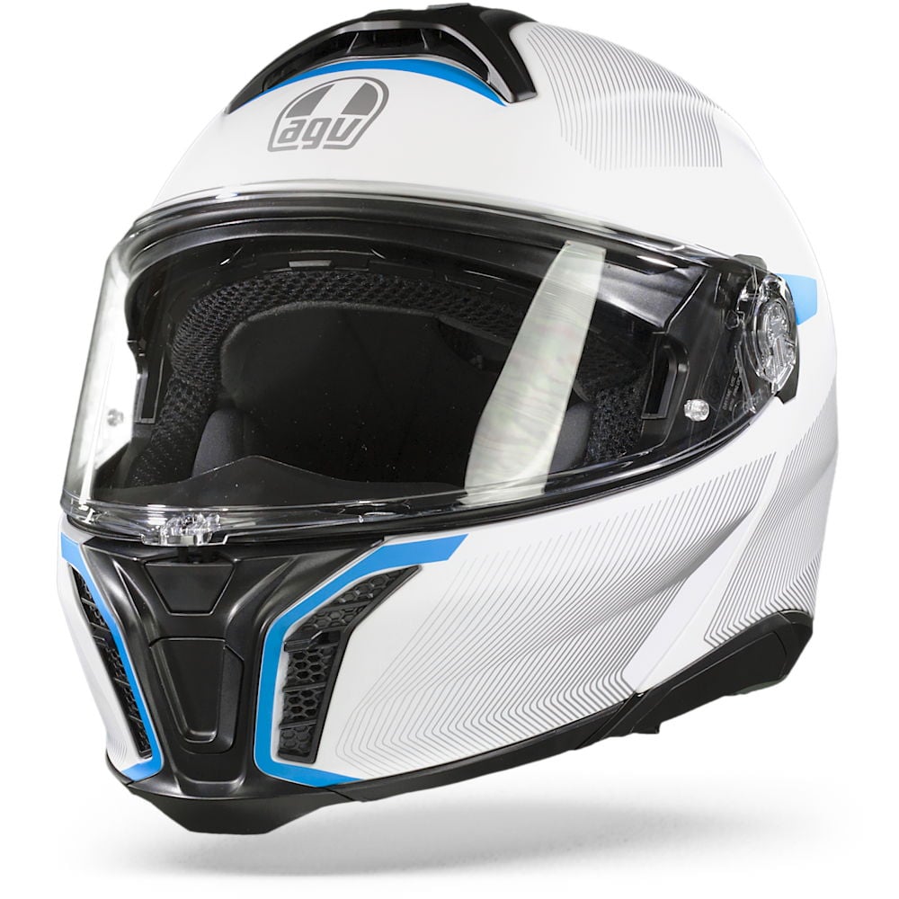 AGV Tourmodular Multi Mplk Frequency Light Grey Blue Modular Helmet Size 2XL
