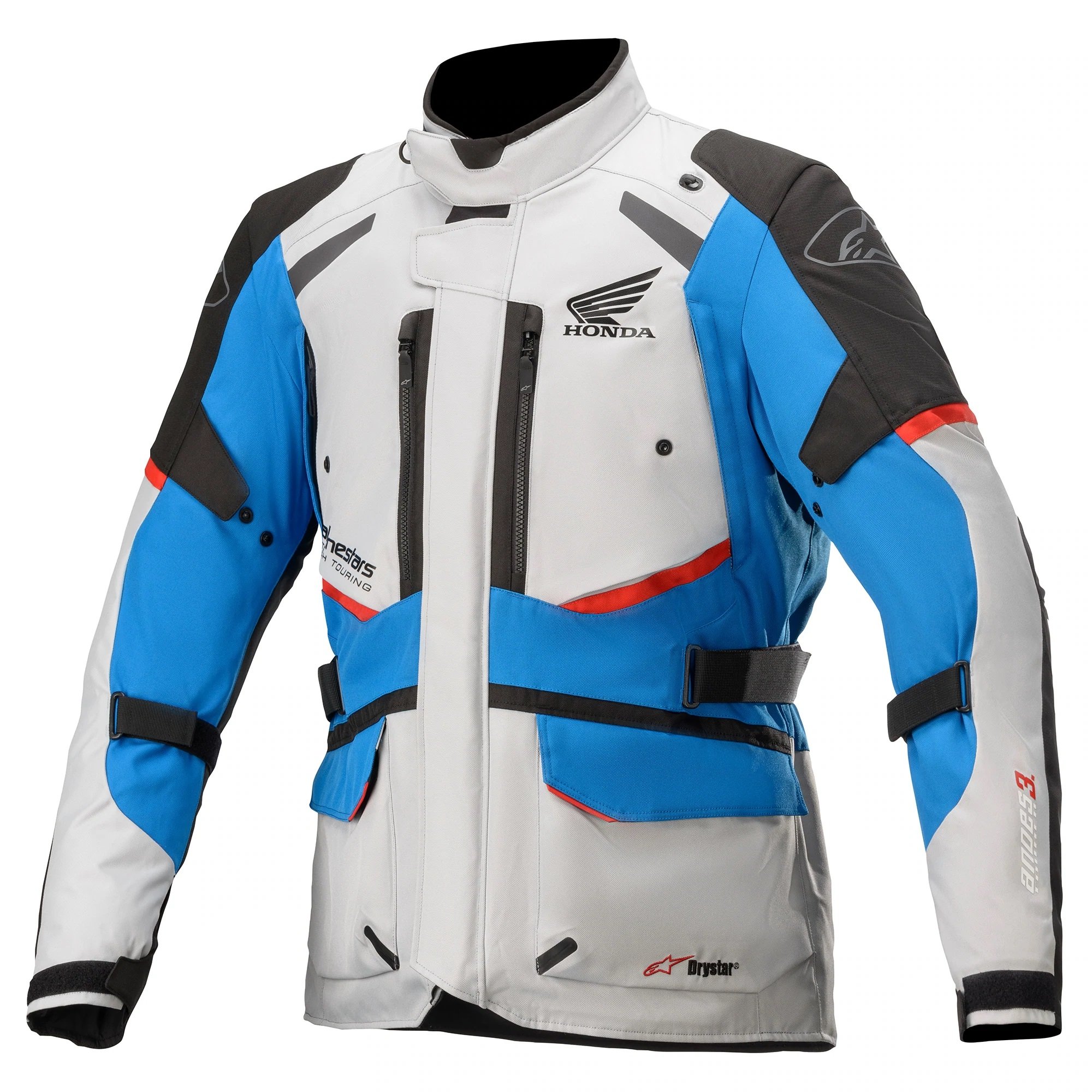 Alpinestars Honda Andes V3 Drystar Jacket Ice Gray Blue Bright Red Size M