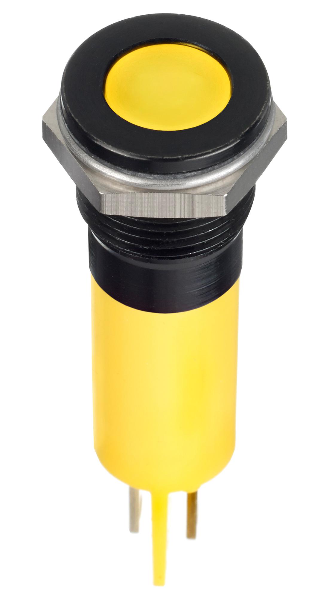 APEM Q12F1Bxxhy12E Led Panel Indicator, Yellow, 12mm, 12Vdc