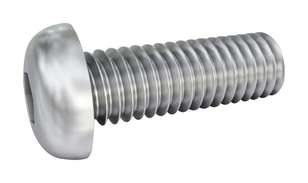 TR Fastenings Tr00004725-000 Screw, Button Head Hex, M12X25, Ss A2