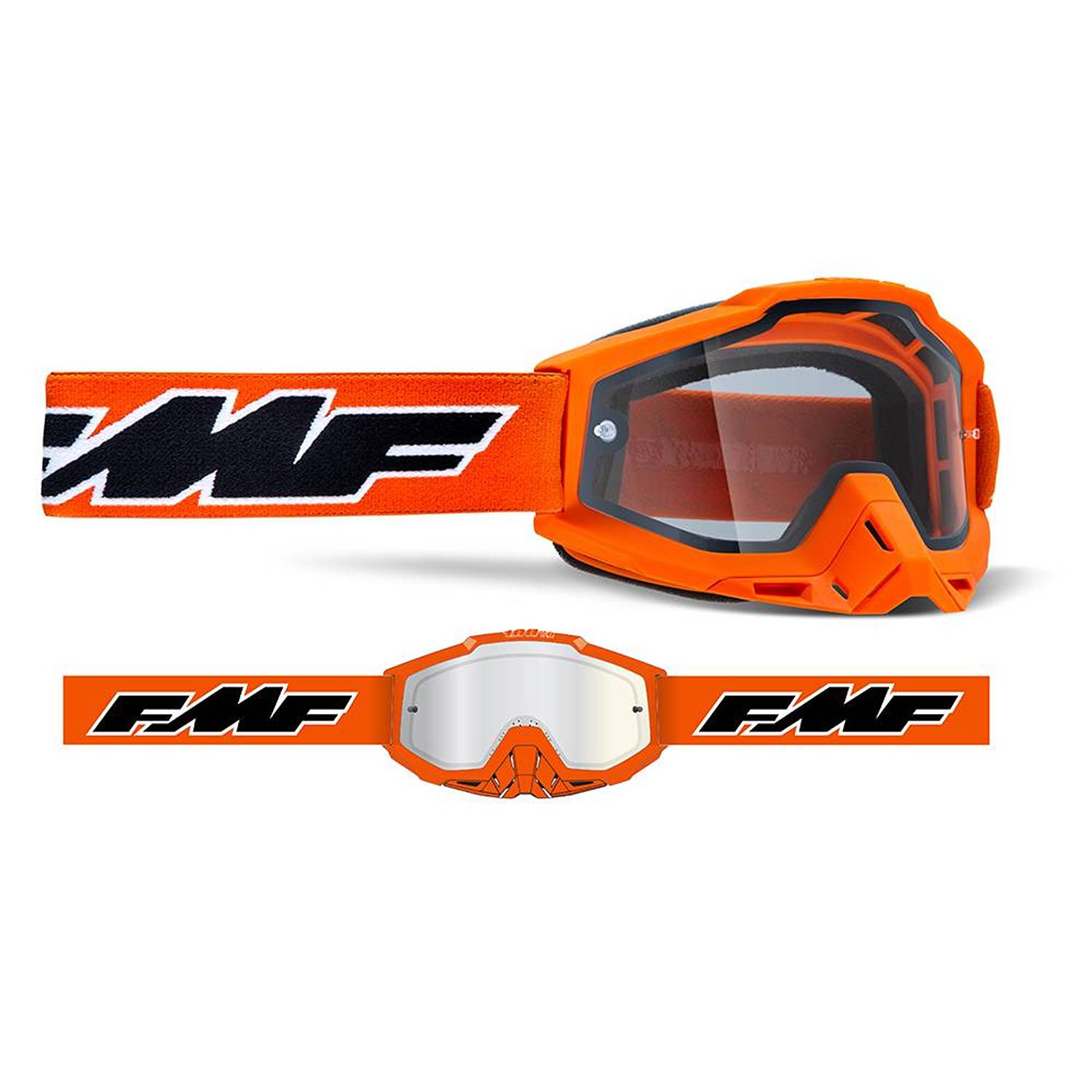 FMF Powerbomb Enduro Orange Clear Goggles Size
