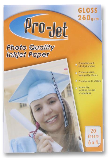 Projet Projet G2606420 Paper, Photo, 6X4, Gloss, 260G, X20,pk20