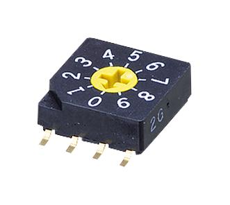 NIDEC Components Sc-2010Tb Rotary Code Switch, Bcd, 0.1A, 5Vdc, Smd