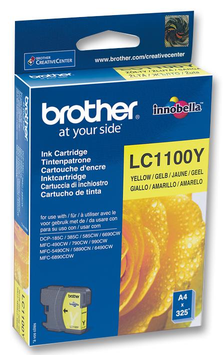 Brother Lc1100Y Ink Cartridge, Lc1100Y, Yellow