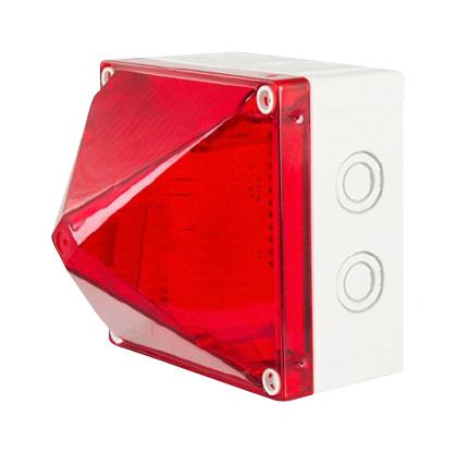 Moflash Signalling Led701-02-02 (Red) Beacon, Continuous, Flashing, 30Vdc, Red