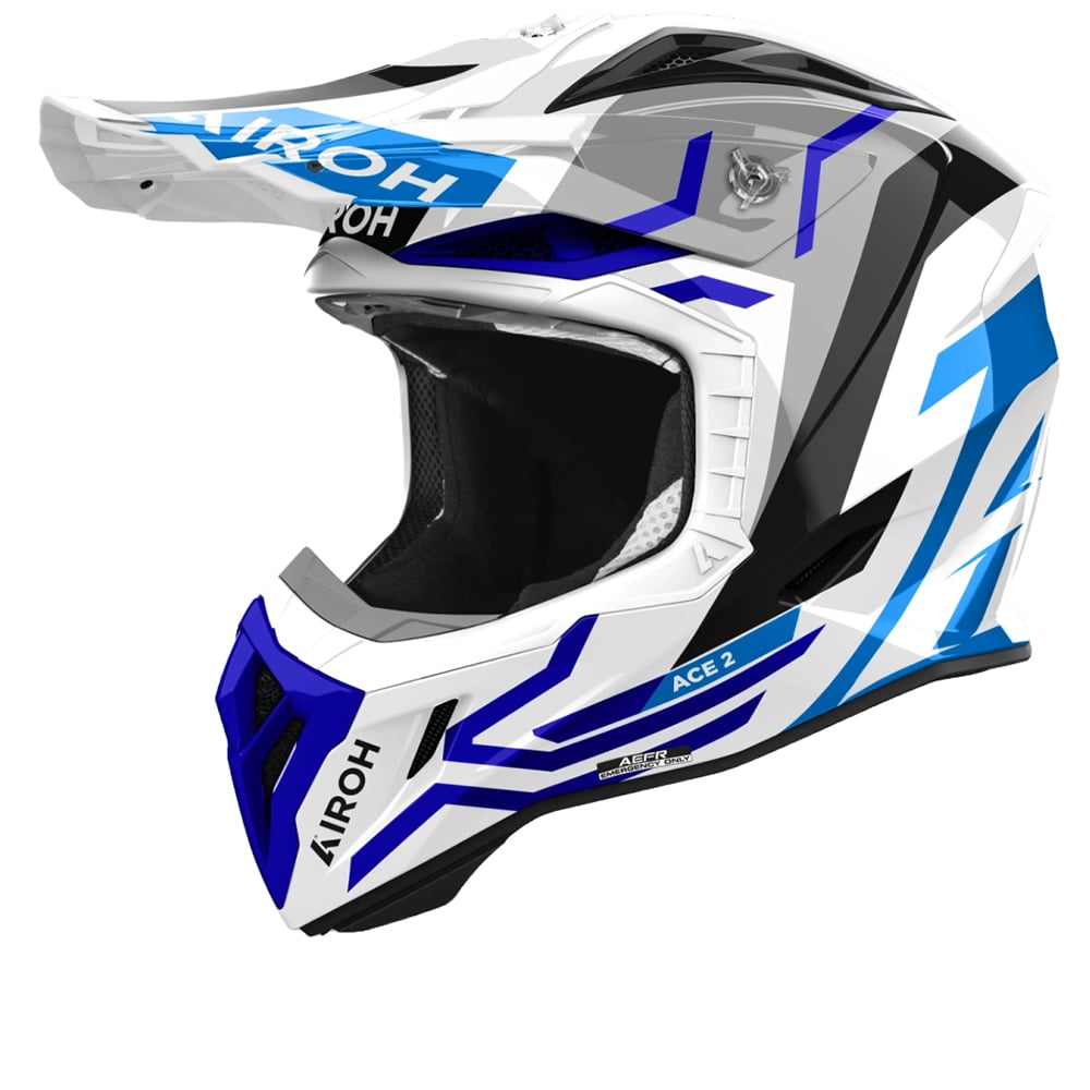 Airoh Aviator Ace 2 Ground Blue Gloss Offroad Helmet Size S