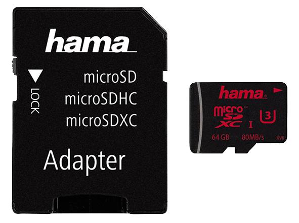 Hama 00123982 Memory, Microsdhc 64Gb Uhs-I C3, 80Mb/s