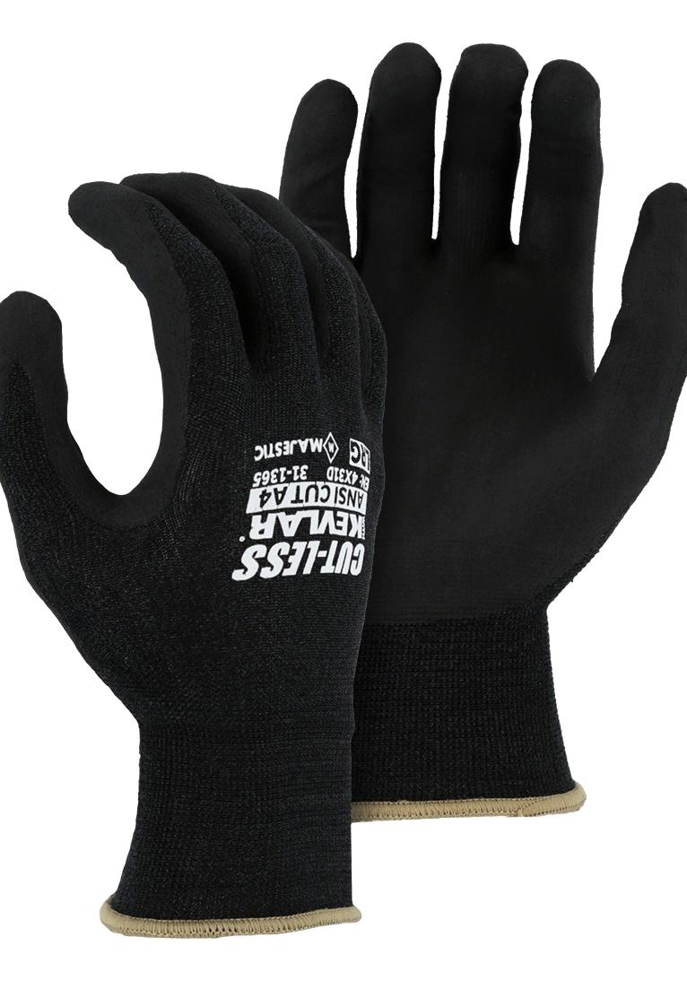 Majestic 31-1365/l Glove, Knit Wrist, Kevlar, Black, L