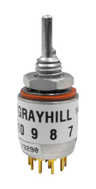 Grayhill 503265-1-03N Rotary Sw, 1P, 3 Pos, 0.15A/115V, 2A/28V