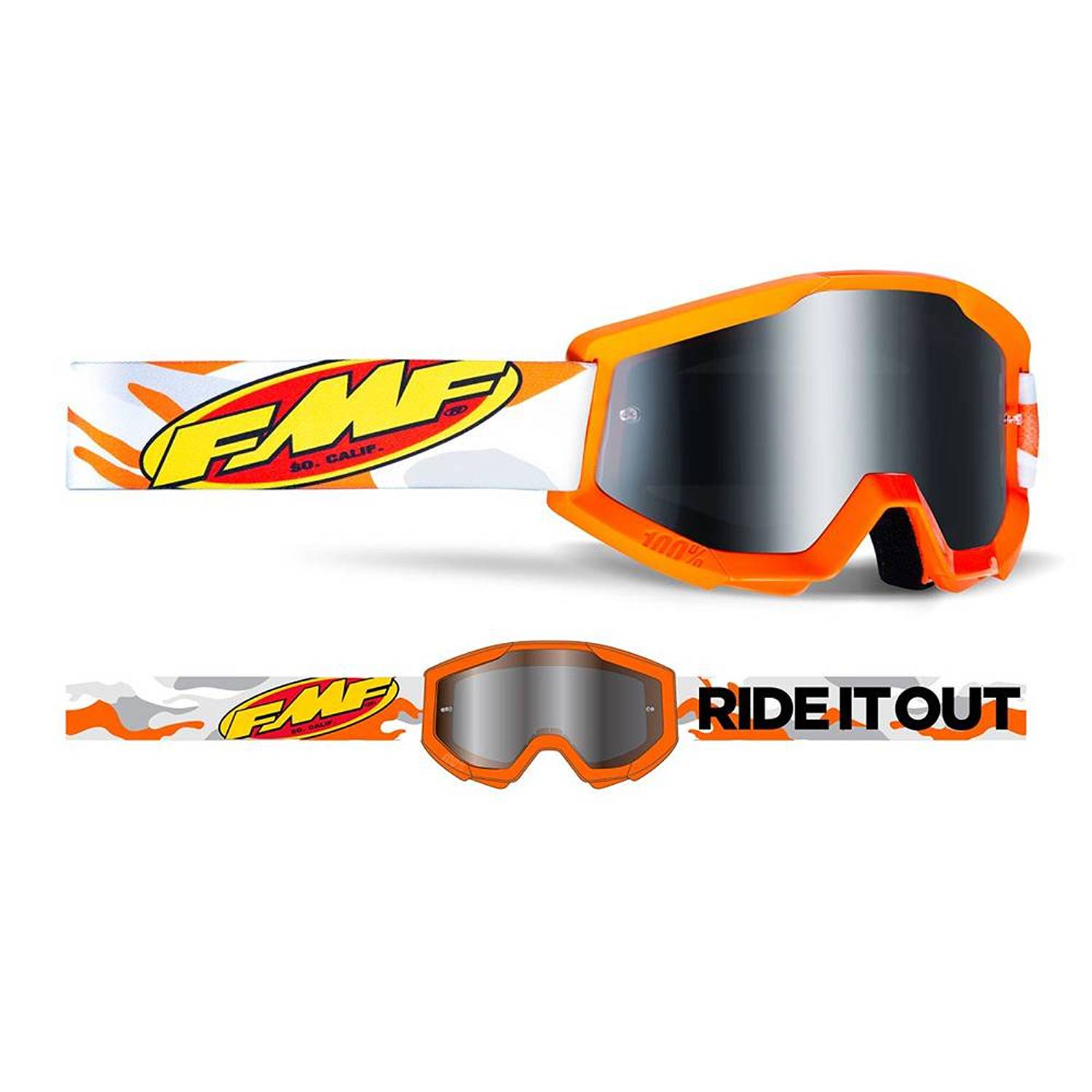 FMF Powercore Youth Assault Grey Mirror Goggles Size