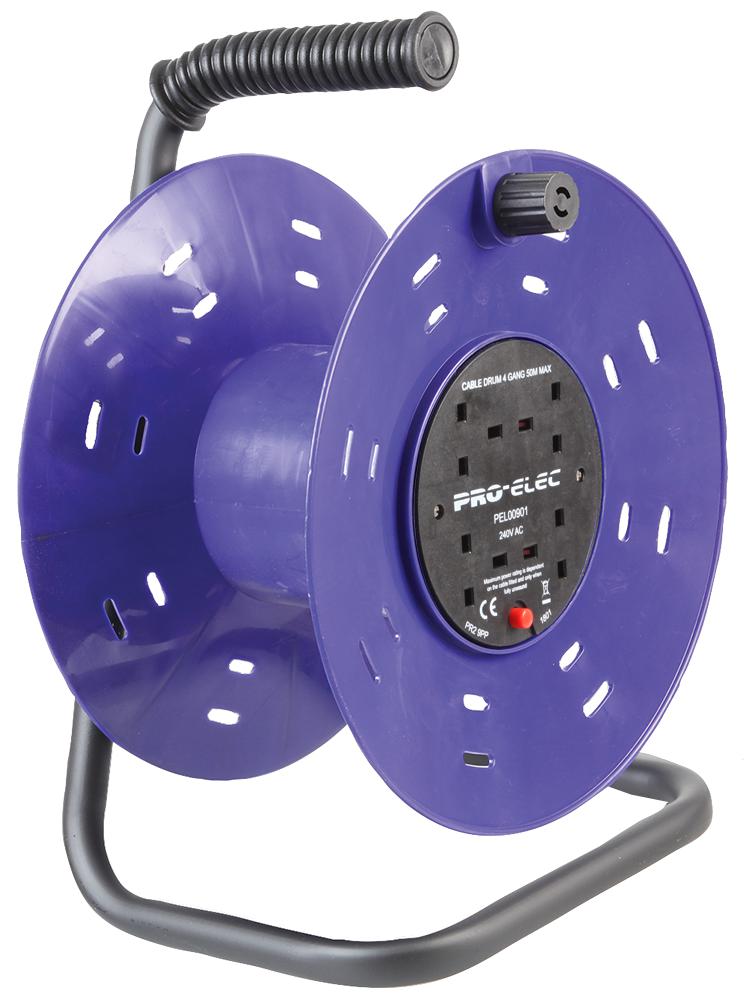 Pro Elec Pel00901 4-Gang Empty Cable Reel Drum, 280mm