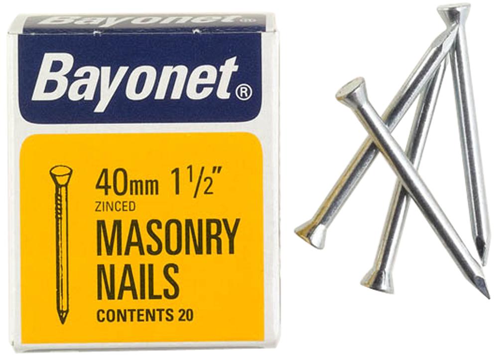 Challenge 12208 Masonry Nails Zinc Plated, 40mm (Pk36)