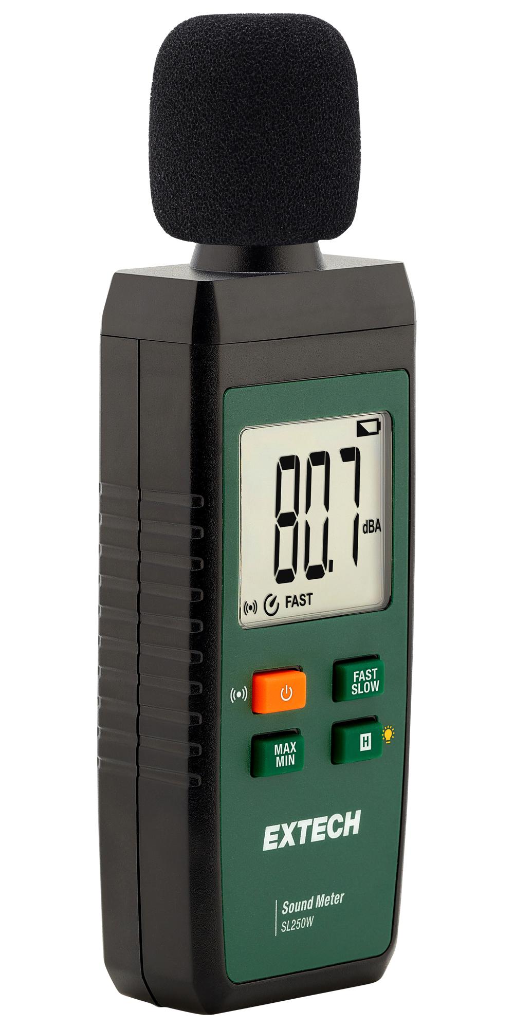 Extech Instruments Sl250W Sound Meter, 30 To 130 Db, 0 To 40 Deg C