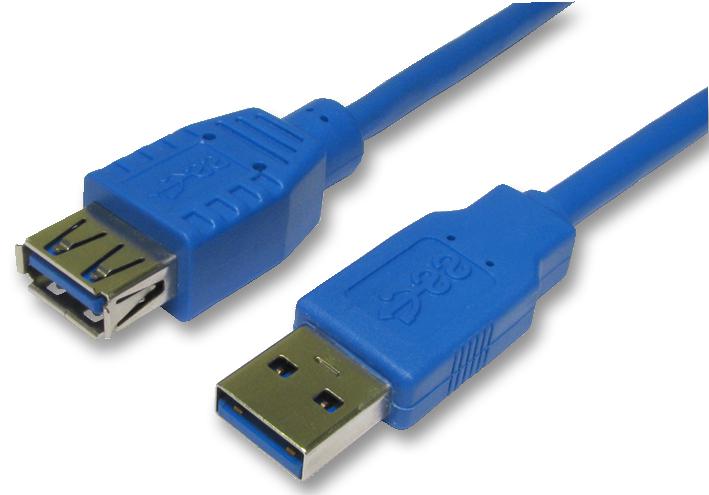 Pro Signal Cac250022 Lead, Usb3.0 A Male-A Female 1M Blue