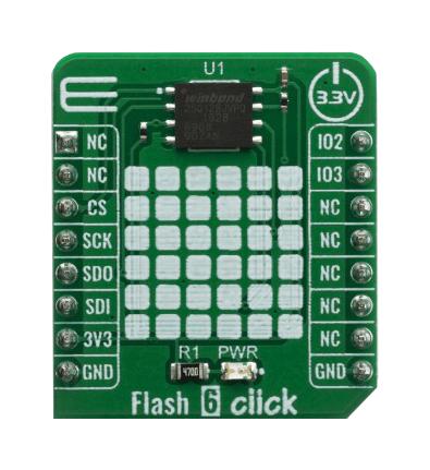 MikroElektronika Mikroe-4067 Click Board, Flash, Qspi/spi, 3.3V