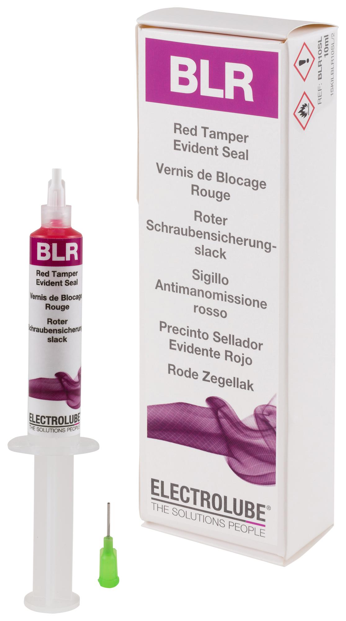 Electrolube Blr10Sl Adhesive, Antitamper, Red 10Ml Syrge
