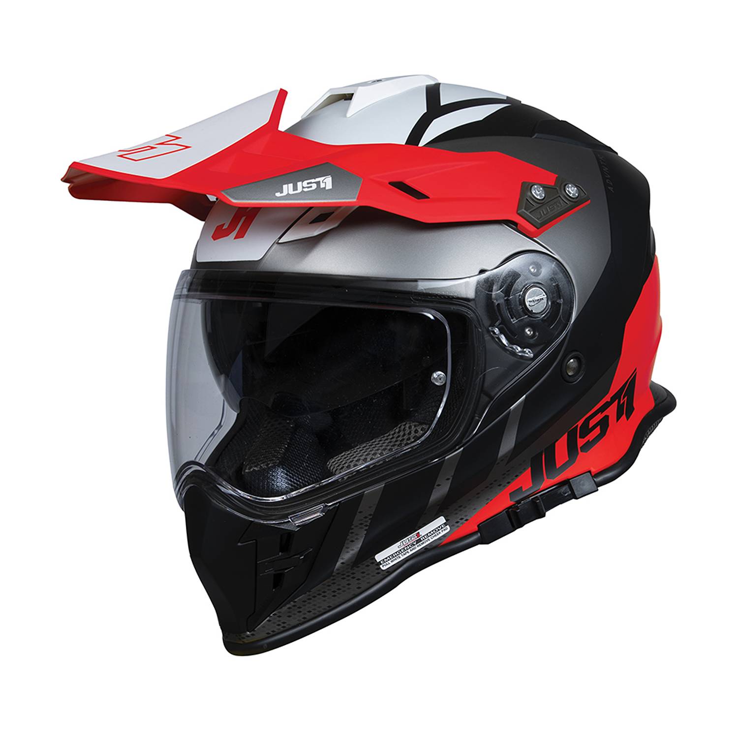 Just1 Helmet J34 Pro Outerspace Black Red White Adventure Helmet Size S