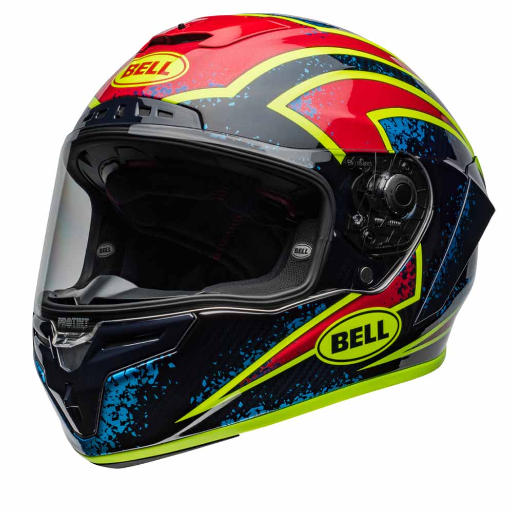 Bell Race Star DLX Flex Xenon Gloss Blue Retina Full Face Helmet Size S