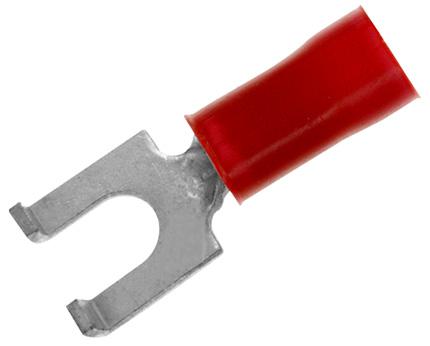 Amp Connectors / Te Connectivity 1-322249-1 Terminal, Spade/fork, #6, Crimp, Red