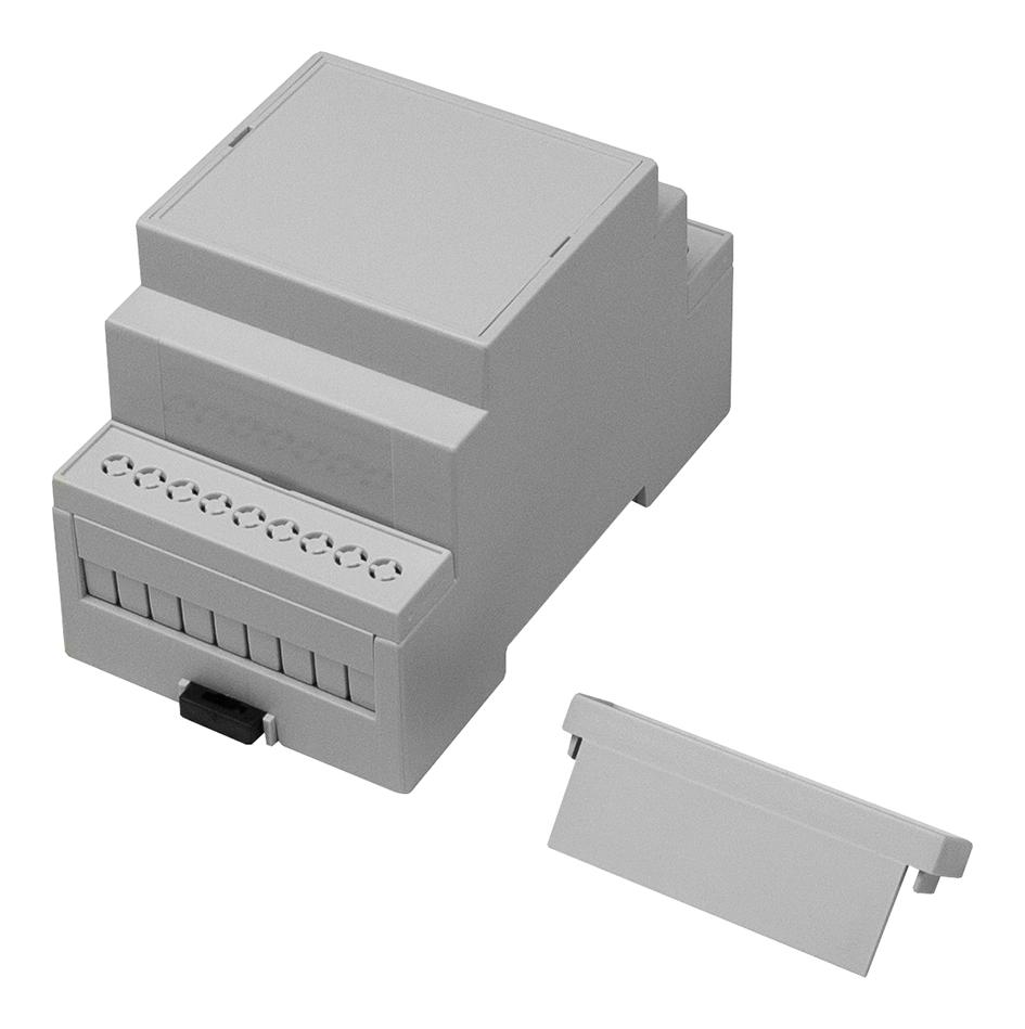 CamdenBoss Cnmb/3/kit Enclosure, Pc, Din Rail, Light Grey