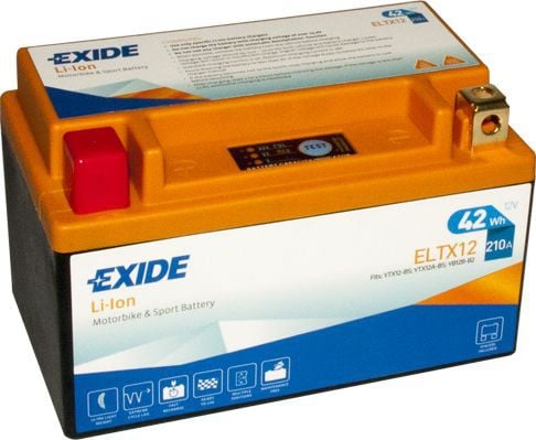 EXIDE ELTX12 Lithium-ion Motorcycle Battery Size