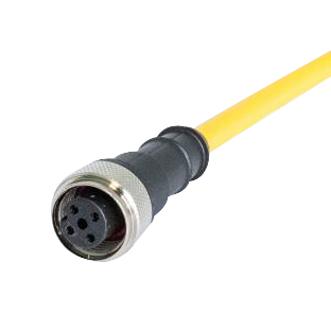 HARTING 21350200315100 M12 A-Code 3-Pin Straight Female To Open End, 10M, Pvc Yellow Jacket 51Ak5445