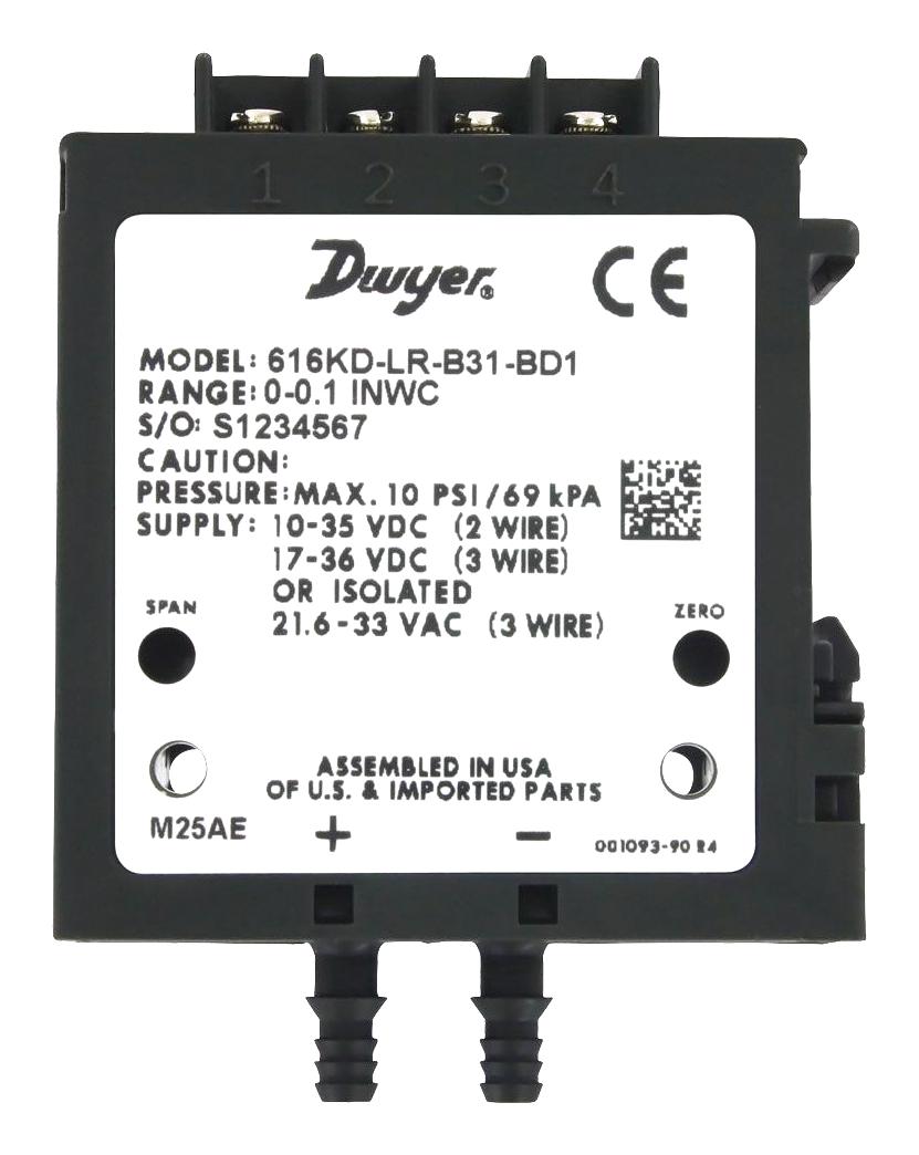 Dwyer 616Kd-Lr-B42-Bd1 Low Range Differential Pressure Transmi