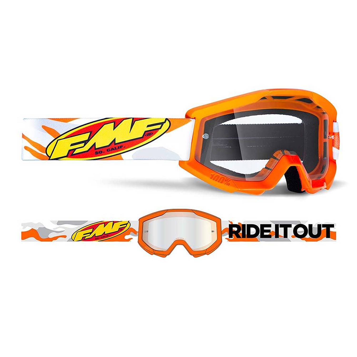 FMF Powercore Assault Grey Clear Goggles Size
