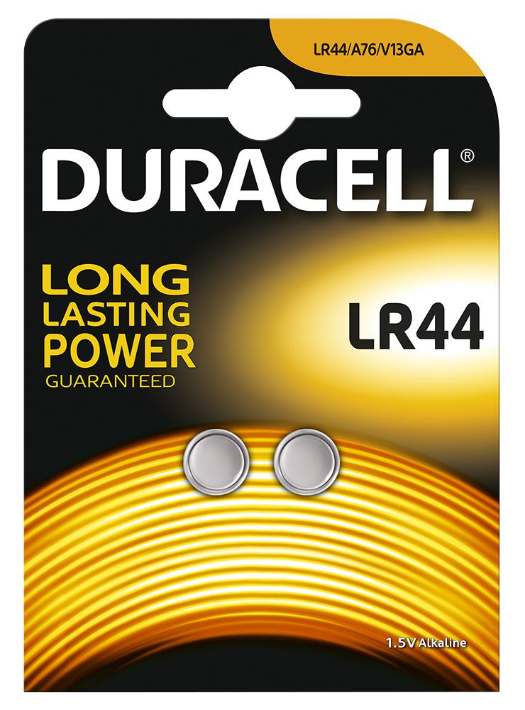 Duracell 15031682 Button Cell, Alk Lr44 1.5V Pk2
