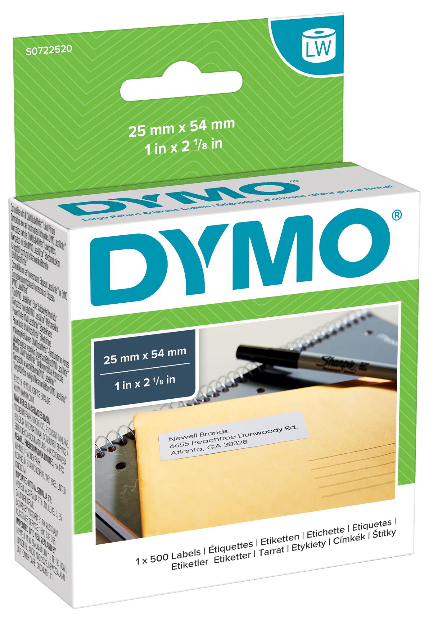 Dymo S0722520 Lw Return Address Intl Label White