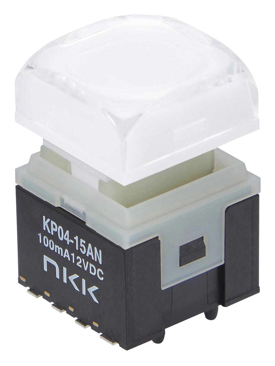 NKK Switches Kp0415Ang03Rgbp-2Sjb Pb Sw, Spst, 0.1A/12Vdc/smt, Red/grn/blu