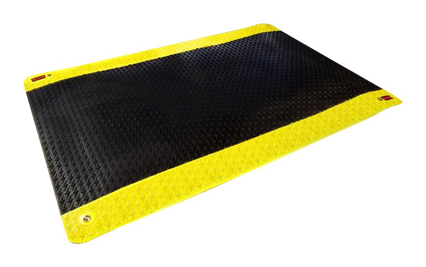 SCS 770120 Anti-Fatigue Rubber Mat, Black-Yellow 52Ak1597