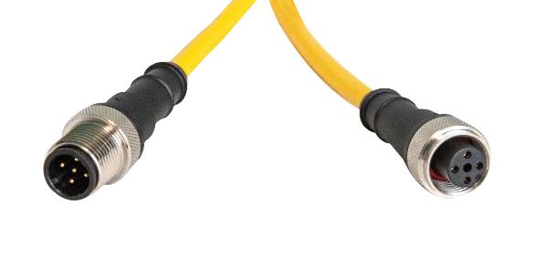 HARTING 21350102517050 M12 A-Code 5-Pin Straight Male To Straight Female, 5M, Pvc Yellow Jacket 51Ak5436