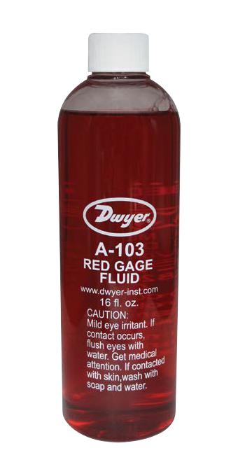 Dwyer A-103 Red Gage Fluid, 1Pt, Bottle