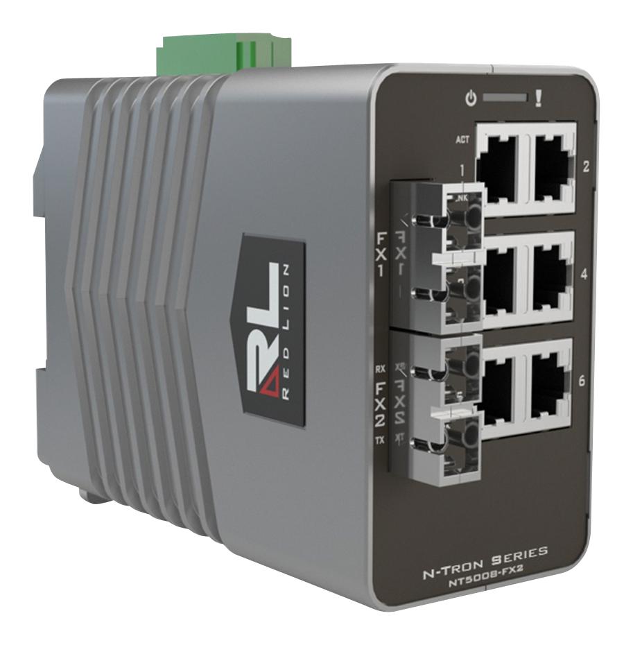 Red Lion Controls Nt-5008-Fx2-St40 Ethernet Switch, Vdc, 8 Port, 40Km