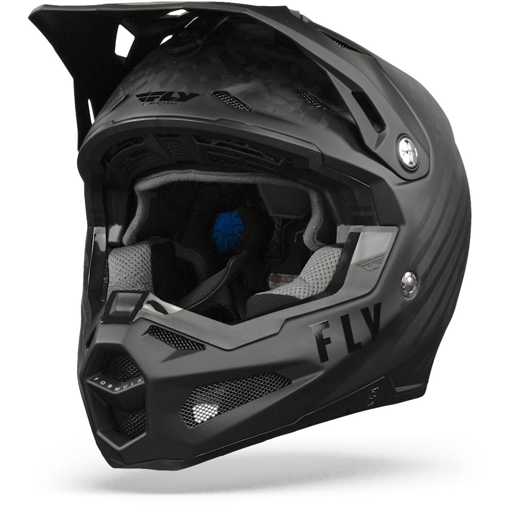 FLY Racing Formula Carbon Solid Matte Black Carbon Offroad Helmet Size S