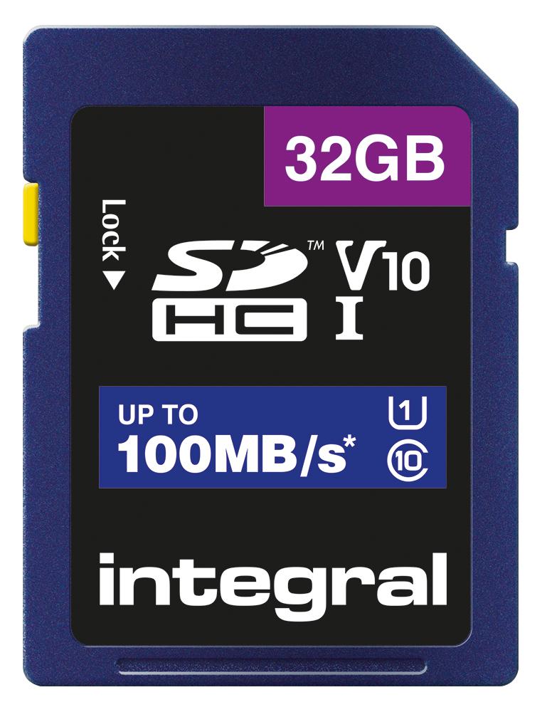 Integral Insdh32G-100V10 32Gb Sdhc V10 100Mb C10 Uhs-I U1