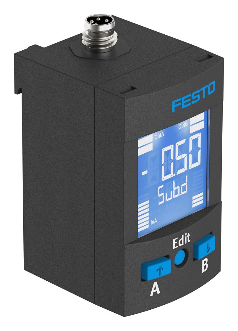 Festo Spau-V1R-H-G18Fd-L-Pnlk& Pressure Sensor, -1Bar, Pnp/npn/cur/volt