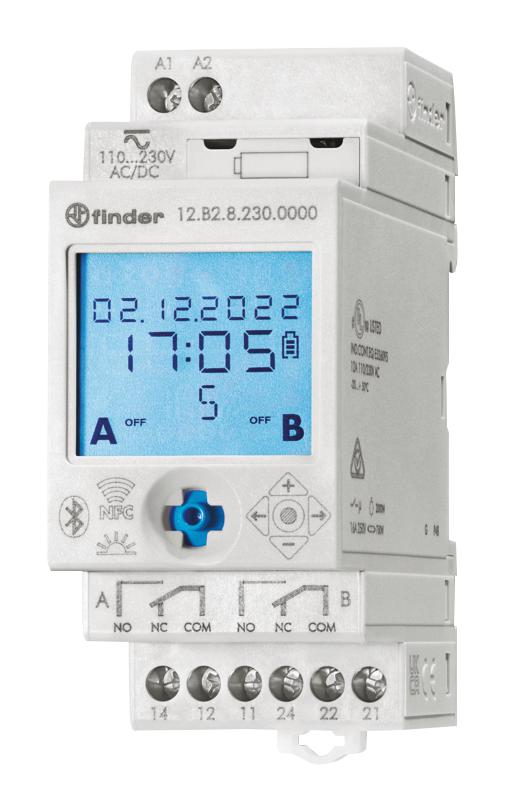 Finder Relays Relays 12.b2.8.230.0000 Time Switch, Dpdt, 16A, 230Vac
