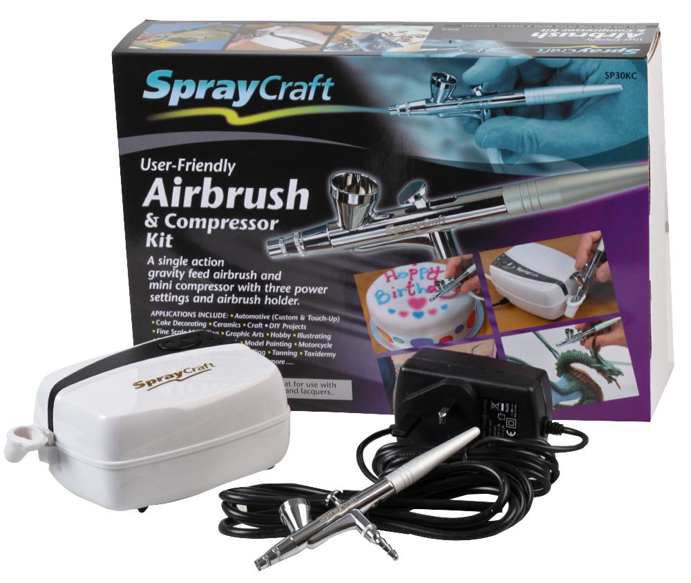 Spraycraft Sp30Kc Airbrush And Compressor Kit, Top Feed