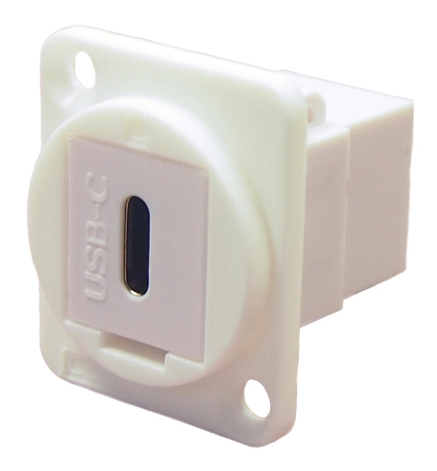 Cliff Electronic Components Cp30201W Usb Adapter, Type C Rcpt-Rcpt, Csk Hole