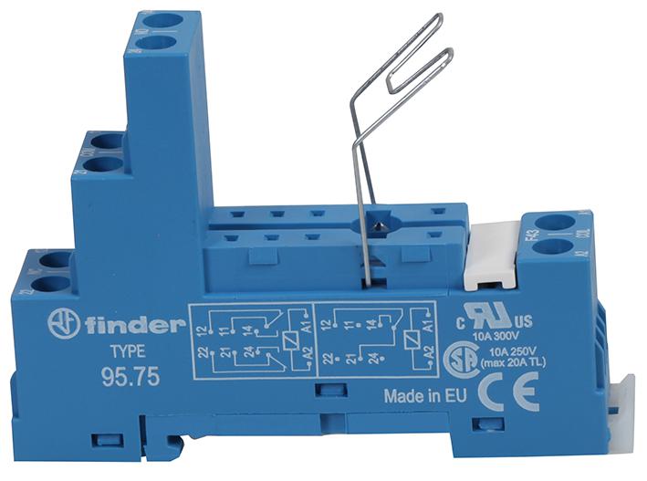 Finder Relays Relays 95.75Sma Socket & Clip, 8Pin, 5mm, 250V, 10A