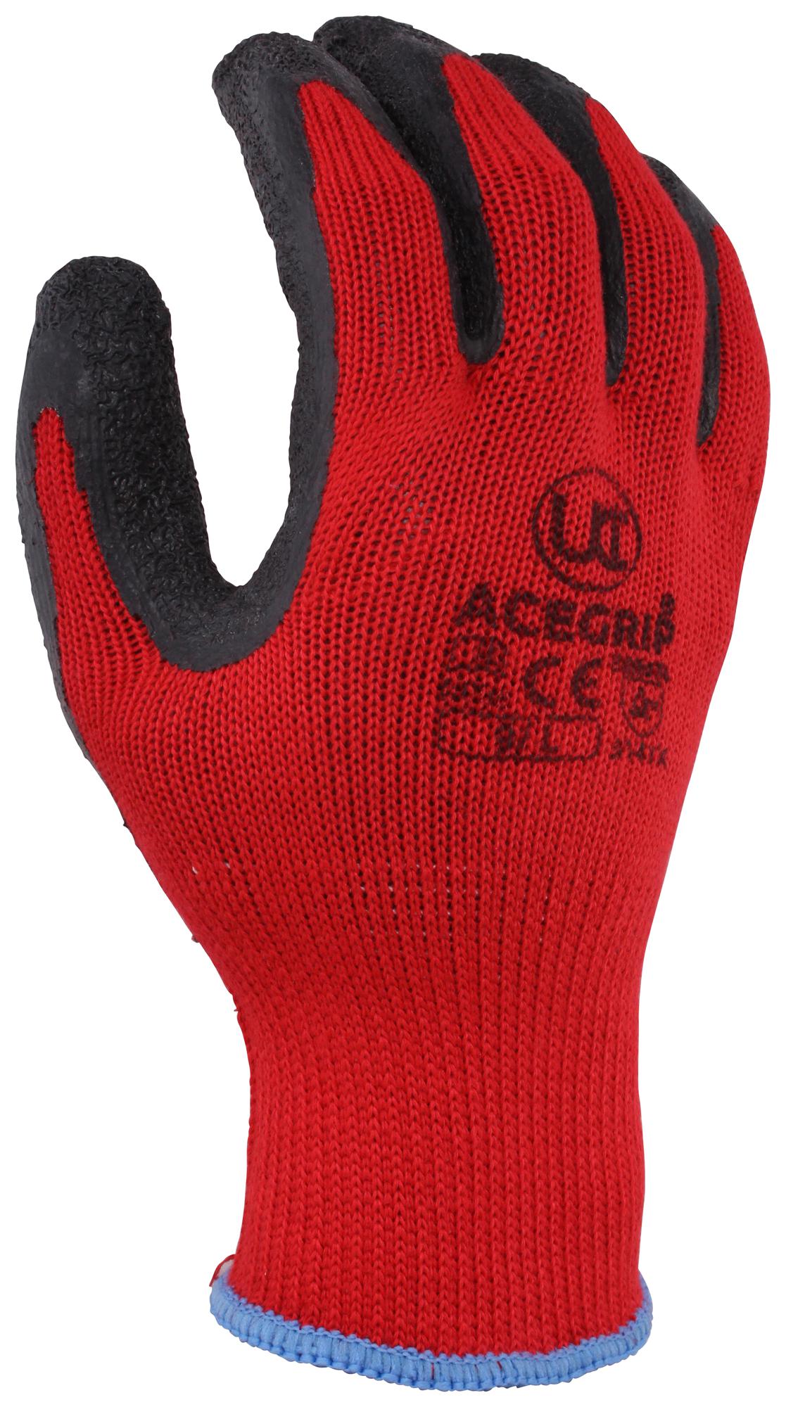 Uci G/acegrip-Rp/red/10 Gloves, Polycotton Liner, Red, Xl